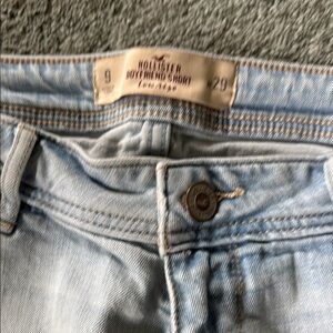 Hollister Light Wash Distressed Denim Shorts